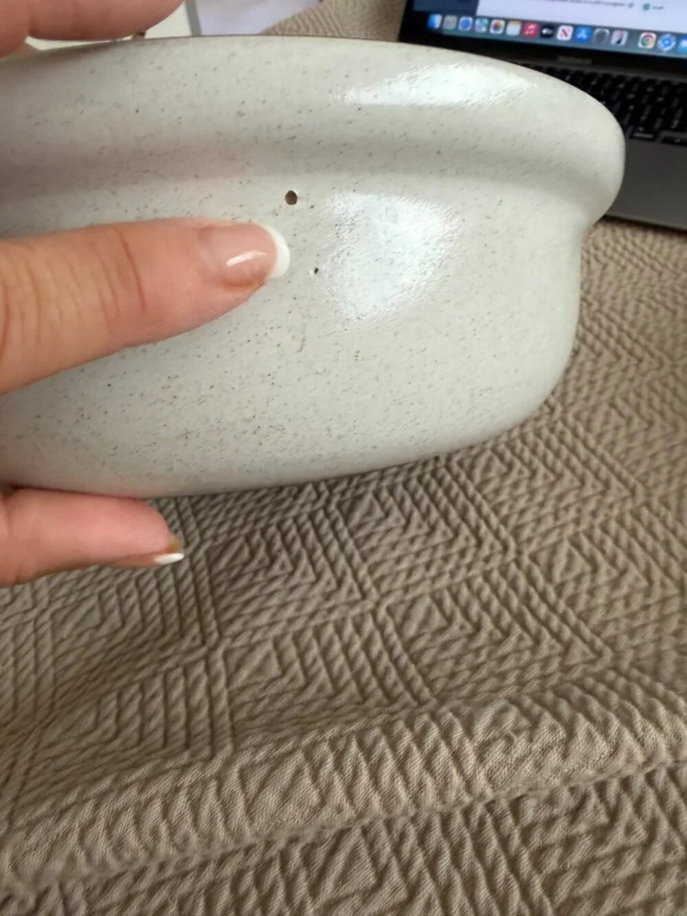 Heath Ceramics Set of 2 Serving Bowl Cream Brown Handmade Stoneware USA